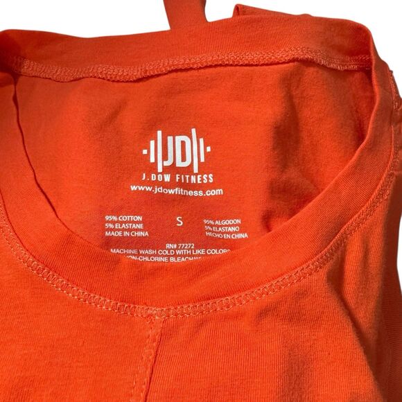 J. Dow Fitness Women's Sz S Orange Sleeveless Wrap Crop Activewear Top - Picture 5 of 5